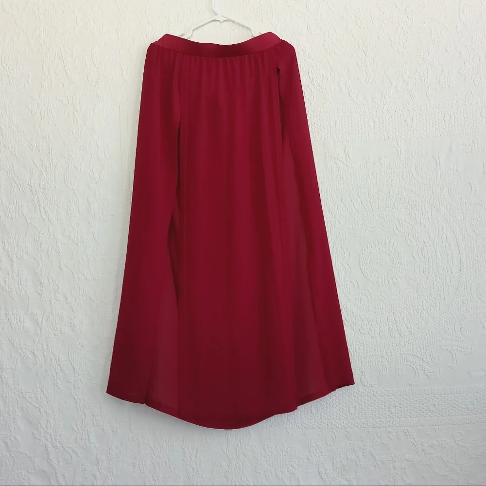Mint Snow Sheer Red Goddess Maxi Skirt High Thigh Skirts Sexy Dancing Resortwear - Picture 11 of 11